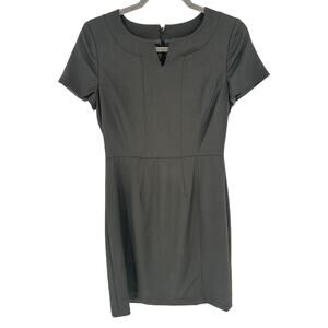Brooks Brothers 100% Wool Sheath Dress Black Short Sleeve Italy Office Size 2